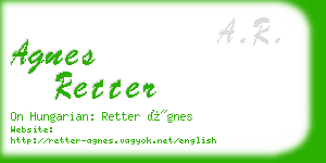 agnes retter business card